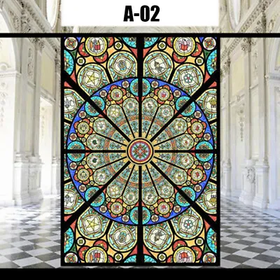 Buy Self-adhesive Window Film Church Chapel Stained Glass Stickers  Decor • 14.05£