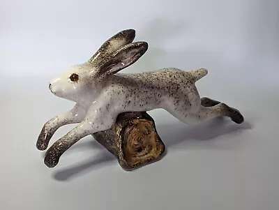 Buy Unique Large Running Ceramic Jumping Hare Rabbit Red Glass Eyes England Easter  • 60£