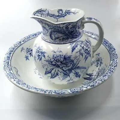 Buy Doulton Burslem England Pitcher Bowl Wash Basin Set Bowl Semi Porcelain Vintage • 805.11£