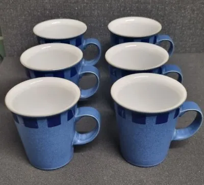 Buy Denby Reflex Pattern Mugs X 6 Blue Stoneware • 19.99£