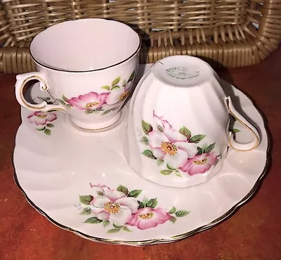 Buy TWO Tuscan Fine English Bone China Bridal Flower Snack Plate & Cup Set PINK • 45.54£