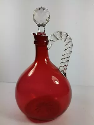 Buy Vintage Cranberry Glass Bottle Decanter 9  Tall • 28.50£