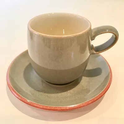 Buy DENBY FIRE Sage Green Small Curved Mug And Saucer • 14.99£
