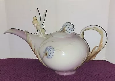 Buy Franz Disney Tinkerbell Porcelain Teapot Sold Out Mint In Box With Certificate • 1,226.66£
