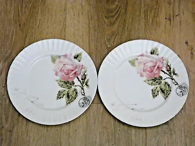Buy 2 X Laura Ashley  - Rose Design - Bone China - Tea  Plates - 8.25  • 19.99£