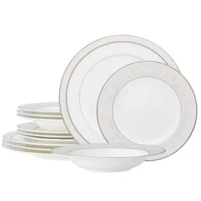 Buy Noritake Dinnerware Set 12-Piece Set Platinum Dishwasher Safe (Service For 4) • 321.77£