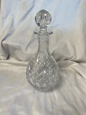 Buy 20th Century, Heavy, High Quality Cut Glass, Round, Spirit  Decanter W Stopper • 10£
