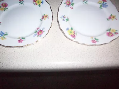 Buy 2 Royal Vale Bone China Side Plates Yellow And Blue Floral 1950's • 3.99£