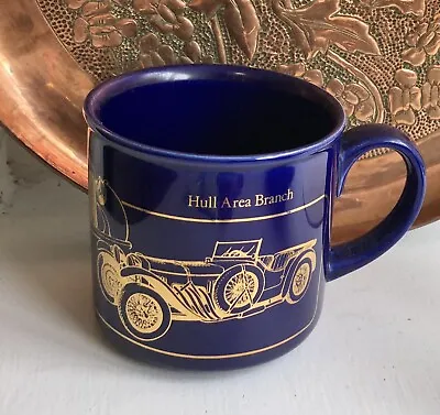 Buy Hornsea Pottery Yorkshire Thoroughbred Car Club Mug 1990 Gold On Blue Ground • 20£