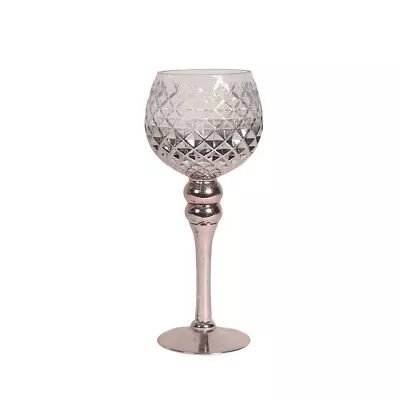 Buy Goblet Candle Holder 30cm Elegant Stemmed Globe Silver Gold Rose Home Decor • 12.99£