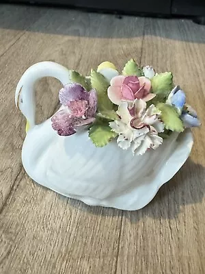 Buy Stunning Royal Adderley Bone China  Floral  Swan With Flower Bouquet - VGC • 5£