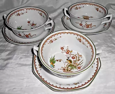 Buy 3 Wedgwood Old Chelsea Georgetown Collection China Soup Coupe Bowls Saucers • 34£