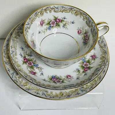 Buy Noritake China Japan Porcelain - Somerset - Floral Tea Cup, Saucer & Plate Set • 23.62£