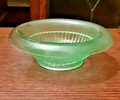 Buy Art Deco  Depression Green Glass Bowl By Sowerby Or Davidson  17.5 X 5.5 Cms • 29.95£
