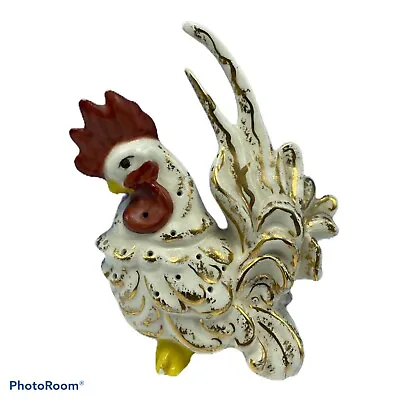 Buy Vintage1953 California Pottery Signed Gold Accents Rooster Figurine Multi Holder • 90.09£