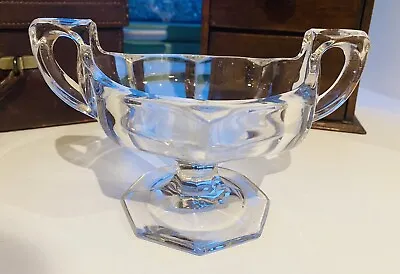 Buy Art Deco Glass Pedestal Trophy Bowl With Handles 21cm X 12cm • 4£
