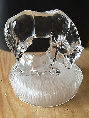 Buy VINTAGE RARE STUNNING CRYSTAL GLASS Horse And Foal Ornament RCR  PAPER WEIGHT • 25£