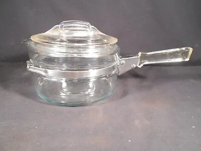 Buy Vintage USA Pyrex Glass Flameware Saucepan With Lid 6322 B 1 Qt Removable Handle • 19£