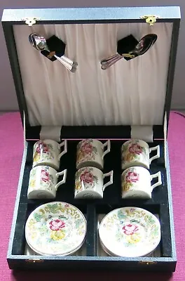 Buy Vintage James Kent Bone-china  Cased Demitasse/espresso  Set With Spoons • 85£