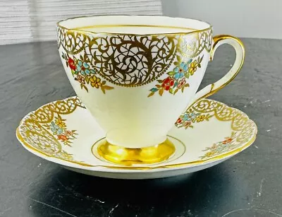 Buy Vintage EB Foley 1850 Bone China Tea Cup & Saucer Made In England  Gold Flowers • 28.32£