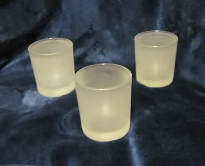 Buy Set Of 3 Candle Holders Frosted White Glass.- 3  Tall • 5.64£