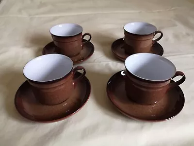Buy Denby Tea Cups And Saucers Fine Stoneware England Set Of 4 • 9.50£