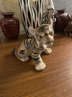 Buy Beautiful Vintage Lomonosov Russian USSR Porcelain Tiger Cub Figurine • 10.95£