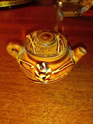 Buy Vintage Miniature Brown Glazed Ceramic Teapot Tea Pot W/ Lid 3 1/2  • 17.29£