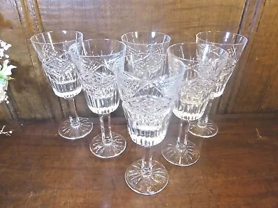 Buy VGC CRYSTAL  SET Of 6 Finely Cut TALL SHERRY/PORT/SHOT GLASSES  5.7 /14.5cms • 24.95£