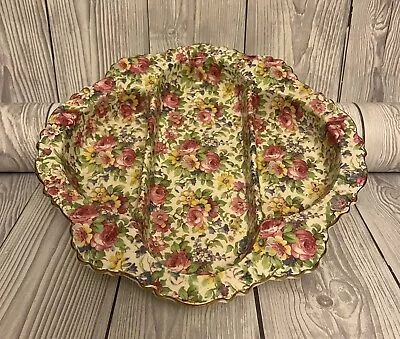 Buy Vintage Royal Winton Summertime Chintz Divided Serving Dish Plate Country • 25£