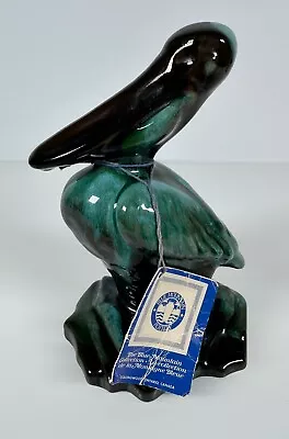 Buy Vintage Blue Mountain Pottery Pelican Bird Blue Teal Green Drip Glaze Figurine • 58.95£