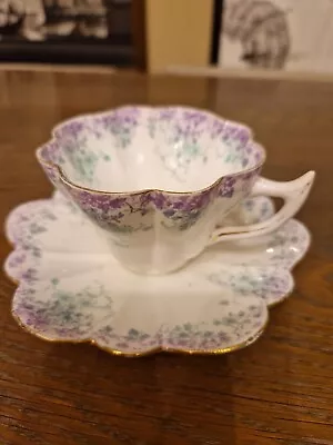 Buy Antique  1896 Wileman Foley Pre Shelley China Cup And Saucer  Trailing Violet • 60£
