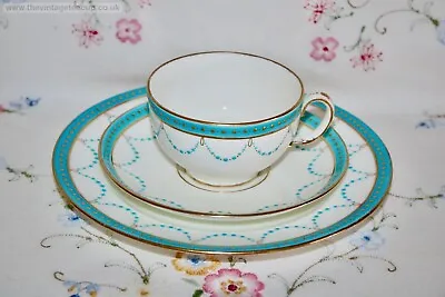 Buy Antique 1890s Minton Tea Set Fine China Jewelled Turquoise Gold Trio Cup Plate • 65£