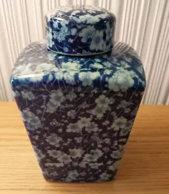 Buy Victoria Ware Ironstone Flow  Blue And White Ceramic Jar 8” Tall • 10£