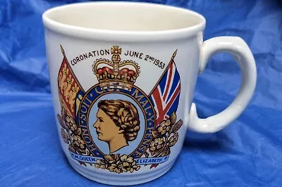 Buy Vintage Queen Elizabeth II Coronation 1953 Mug British Pottery Official Design • 10.99£