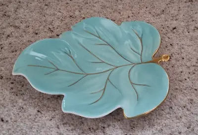 Buy Vintage Hand Painted Carltonware Turquoise Leaf Plate/Trinket Dish • 7£