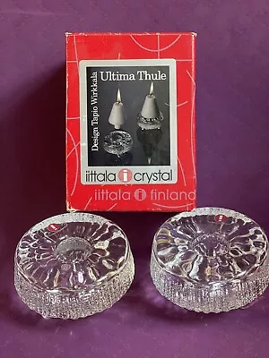 Buy Iittala Glass Ultima Thule Candle Holders Pair Tapio Wirkkala • 7.99£