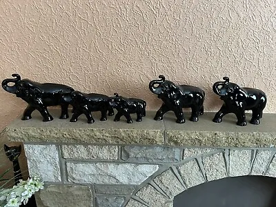 Buy Black China Elephant Ornaments Set X 5 • 10£