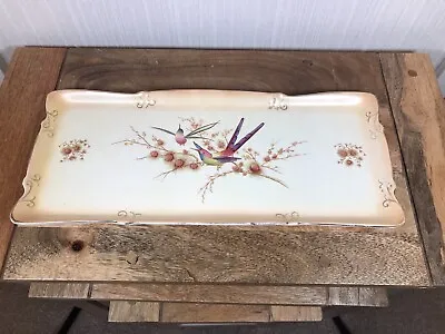 Buy Vintage Crown Ducal Long Oblong Serving Tray With Exotic Birds Pattern 39cm Long • 12.50£