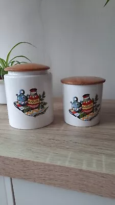 Buy Lord Nelson Pottery 1960s Kitchen Containers.  Rio Pattern.  • 10.50£