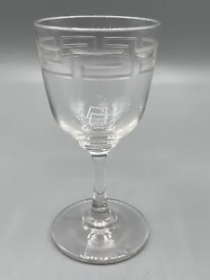 Buy Victorian Greek Key 4” Cut Glass Shot Glass Engraved Letter • 17.07£