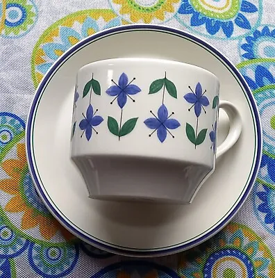 Buy VINTAGE MIDWINTER ROSELLE TEA/COFFEE CUP & SAUCER - Lovely Blue Flowers • 5.94£