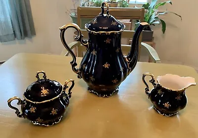 Buy Vintage Lindner Kueps Bavaria Echt Cobalt Blue China Tea/Coffe Pot Creamer Sugar • 616.66£