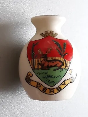 Buy Arcadian Crested Ware China Pot With Derby Coat Of Arms • 6.60£