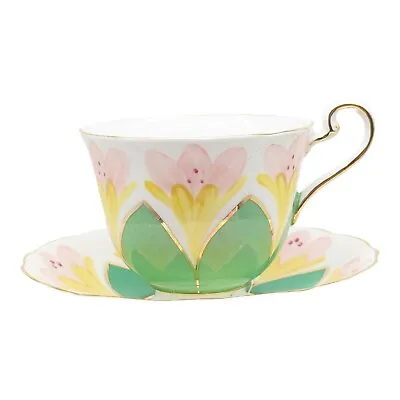 Buy Radfords Crown China Cup And Saucer  Floral And Gold Pattern 8304 • 17.95£