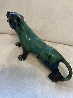 Buy BLUE MOUNTAIN Collection CANADIAN POTTERY Glazed Clay JAGUAR COUGAR FIGURINE • 50£