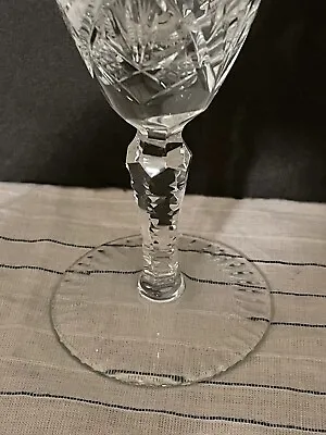 Buy Bohemian Czech Etched And Cut Clear Crystal Wine Glass • 11.58£