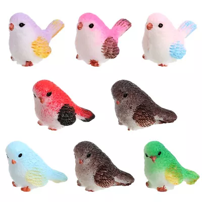 Buy  8 Pcs Animal Decor Cartoon Bird Ornaments Children's Toys Miniature Glass • 7.88£