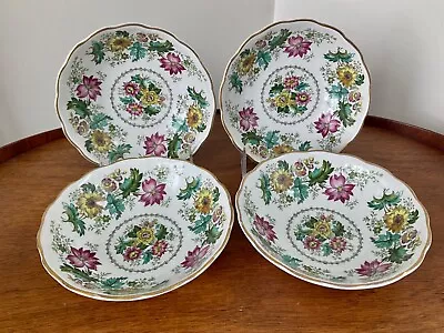 Buy Booths England VICTORIA Soup Cereal Bowls ~ Set Of 4~Multicolored Florals 6 1/8” • 20.87£
