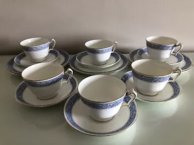 Buy Crown Staffordshire Cameo Tea Set 6 Cups & Saucers 5 Tea Plates • 24£